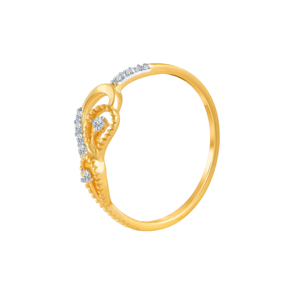 14KT (585) Yellow Gold And Diamond Ring For Women