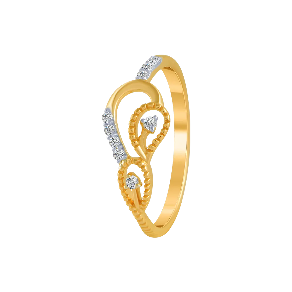 14KT (585) Yellow Gold And Diamond Ring For Women