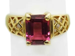 1.50ct Natural Pink Tourmaline Filigree Ring CID 14k Gold Size 6.25