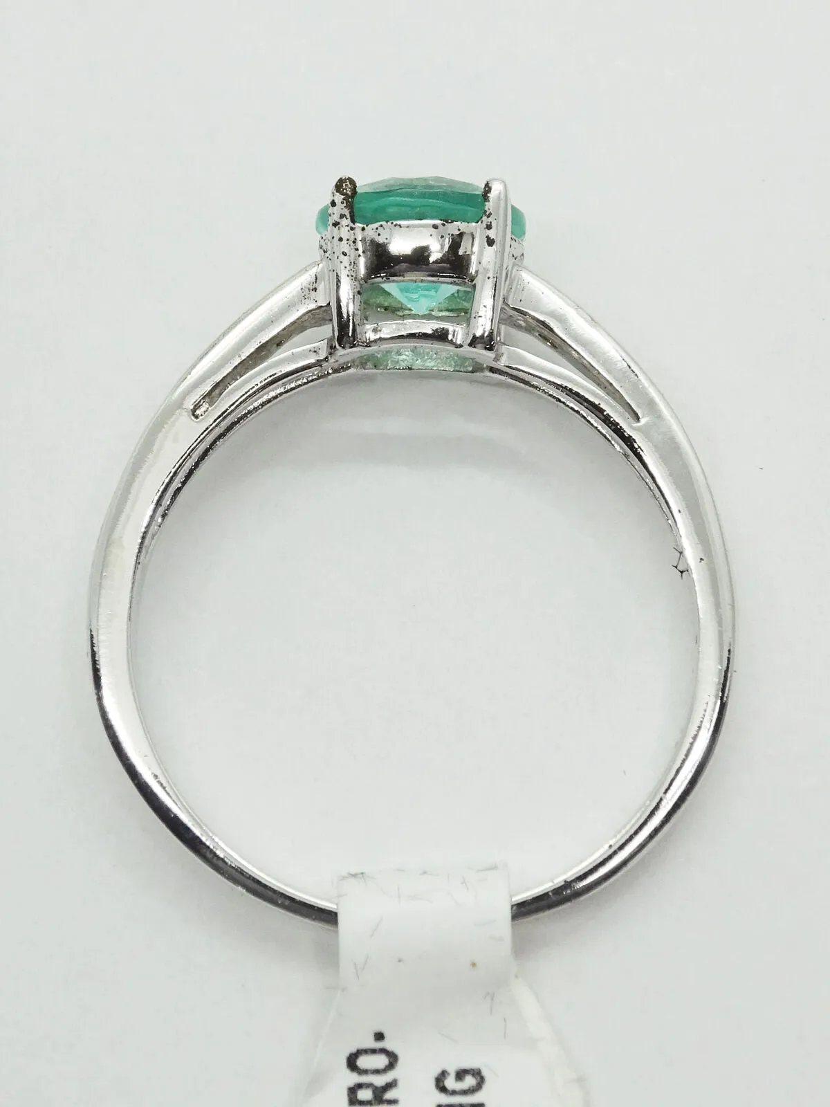 1.75ct tw Simulated Round Green Spinel & CZ  Ring Size 11