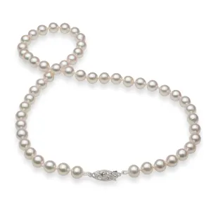 18-19" Akoya Pearl Strand with White Gold Clasp - 7-8mm