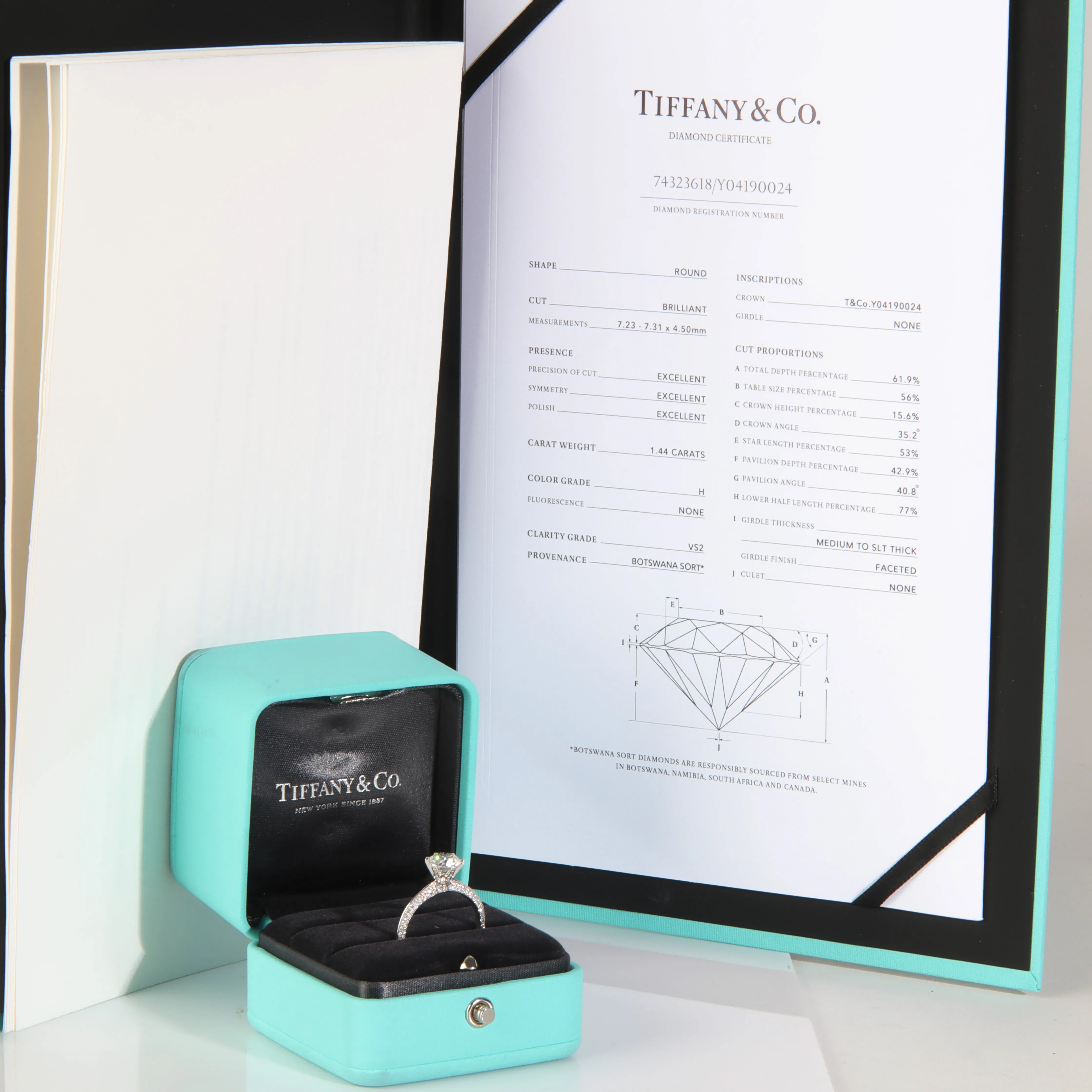 1.81 ct Diamond Pave Tiffany Setting Engagement Ring