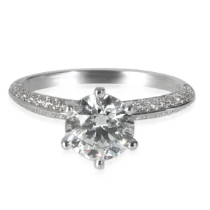1.81 ct Diamond Pave Tiffany Setting Engagement Ring