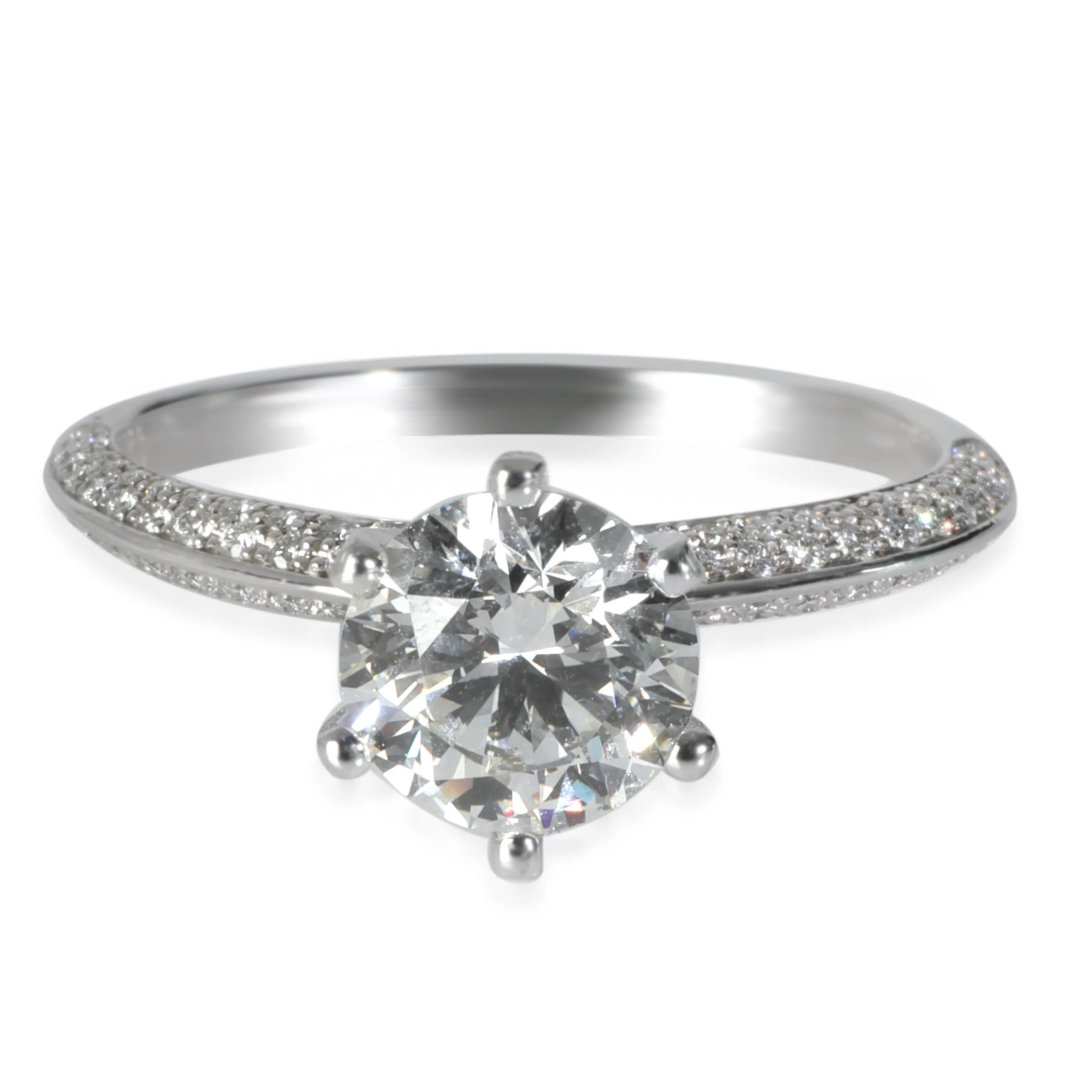 1.81 ct Diamond Pave Tiffany Setting Engagement Ring