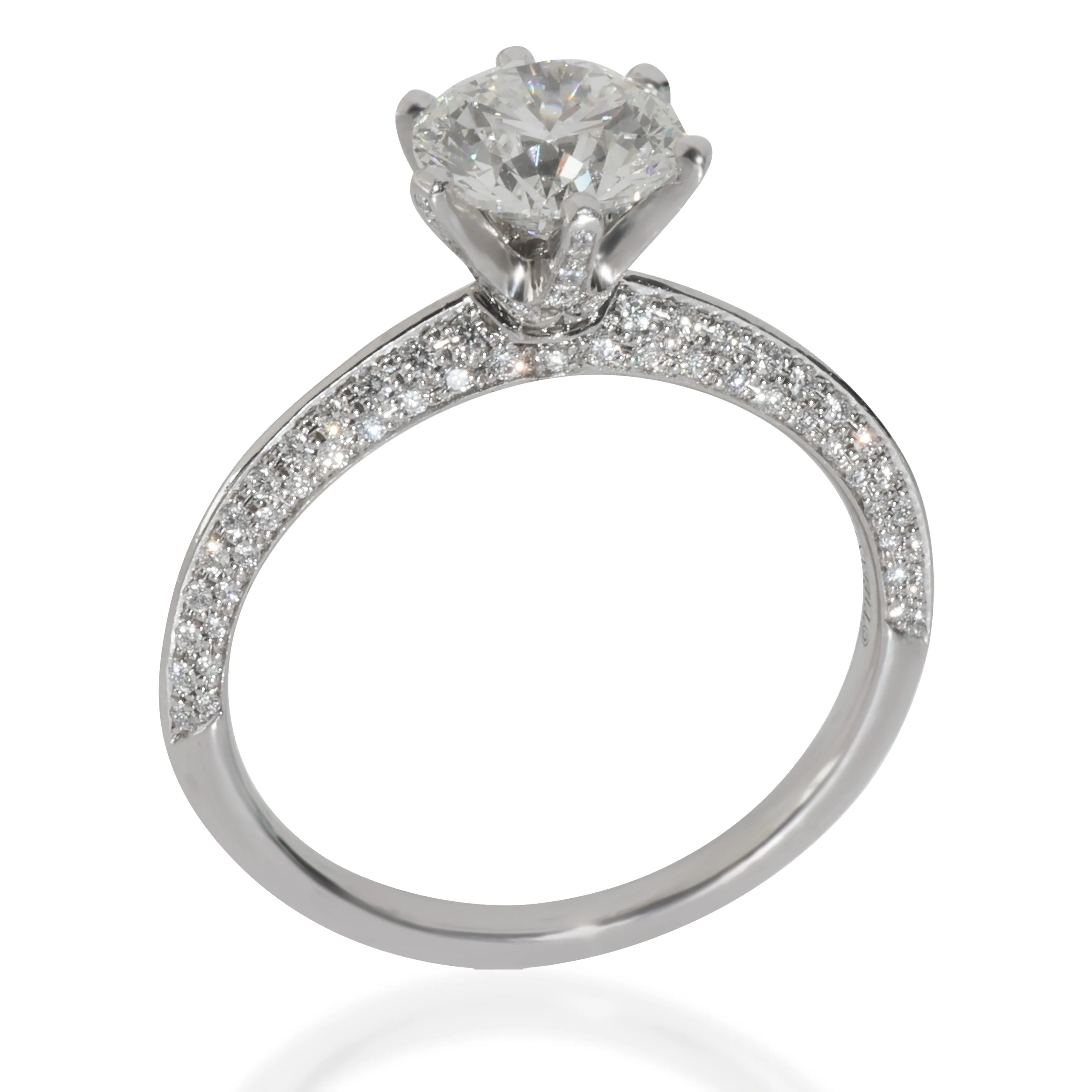 1.81 ct Diamond Pave Tiffany Setting Engagement Ring