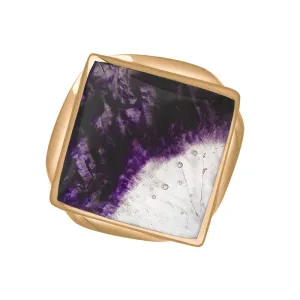 18ct Rose Gold Blue John Hallmark Small Rhombus Ring