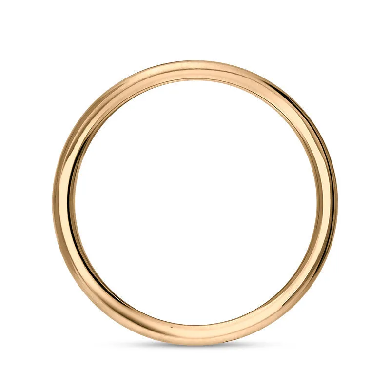 18ct Rose Gold Whitby Jet Queen's Jubilee Hallmark 6mm Ring D