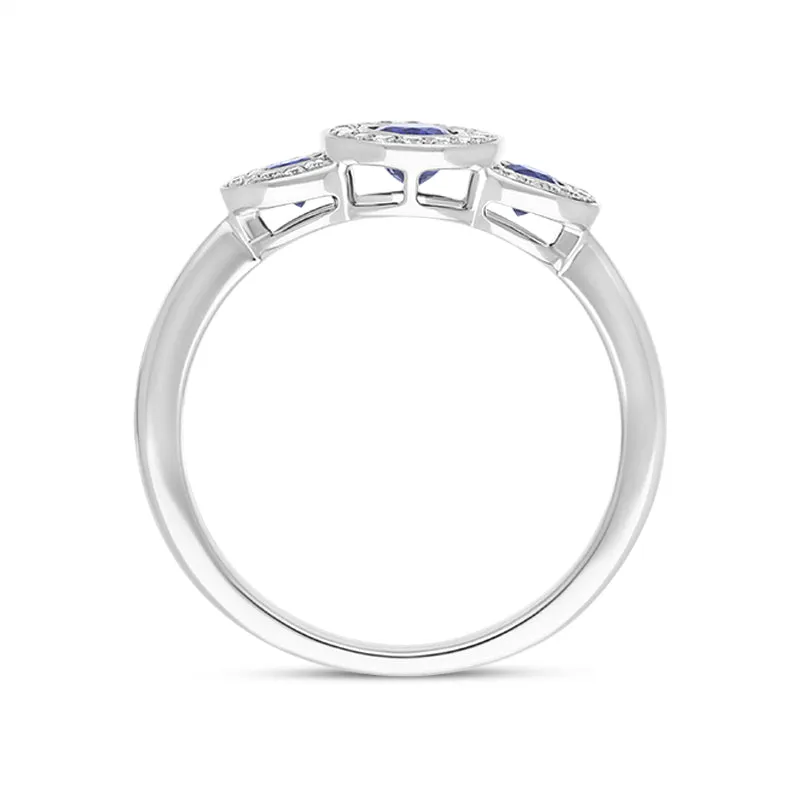 18ct White Gold 0.72ct Sapphire Diamond Ring