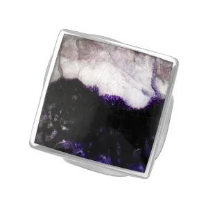 18ct White Gold Blue John Hallmark Medium Rhombus Ring