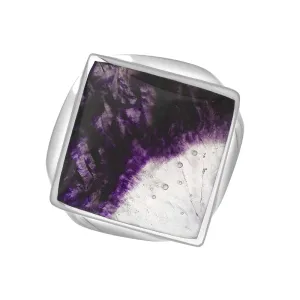 18ct White Gold Blue John Hallmark Small Rhombus Ring