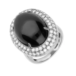18ct White Gold Whitby Jet 1.47 Carat Diamond Ring D