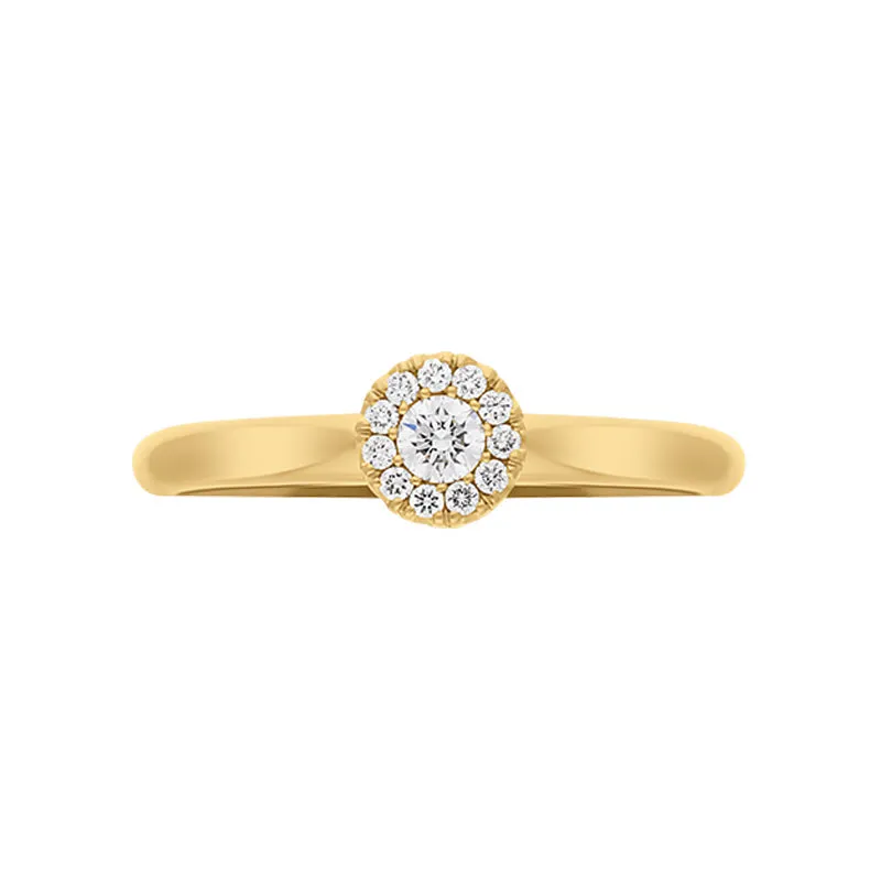 18ct Yellow Gold 0.15ct Diamond Round Cluster Ring