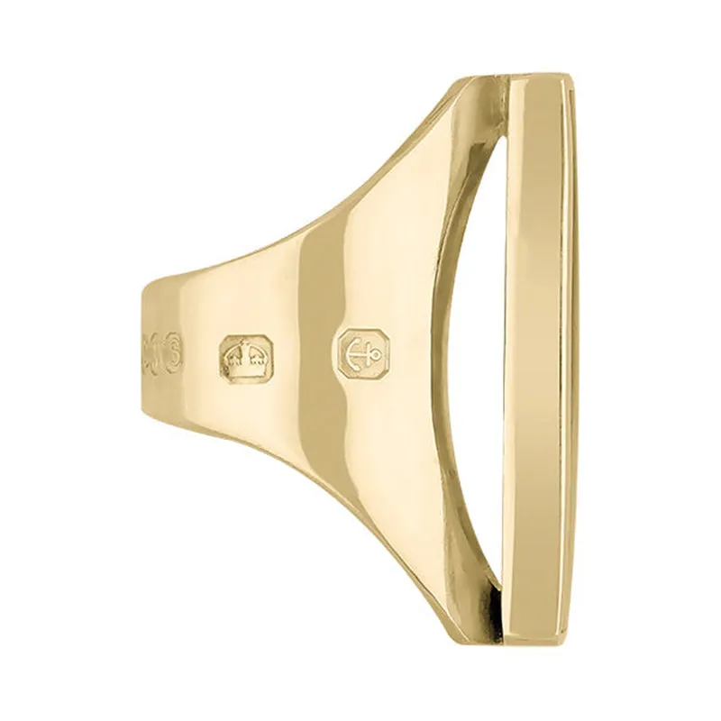 18ct Yellow Gold Blue John Hallmark Large Oblong Ring