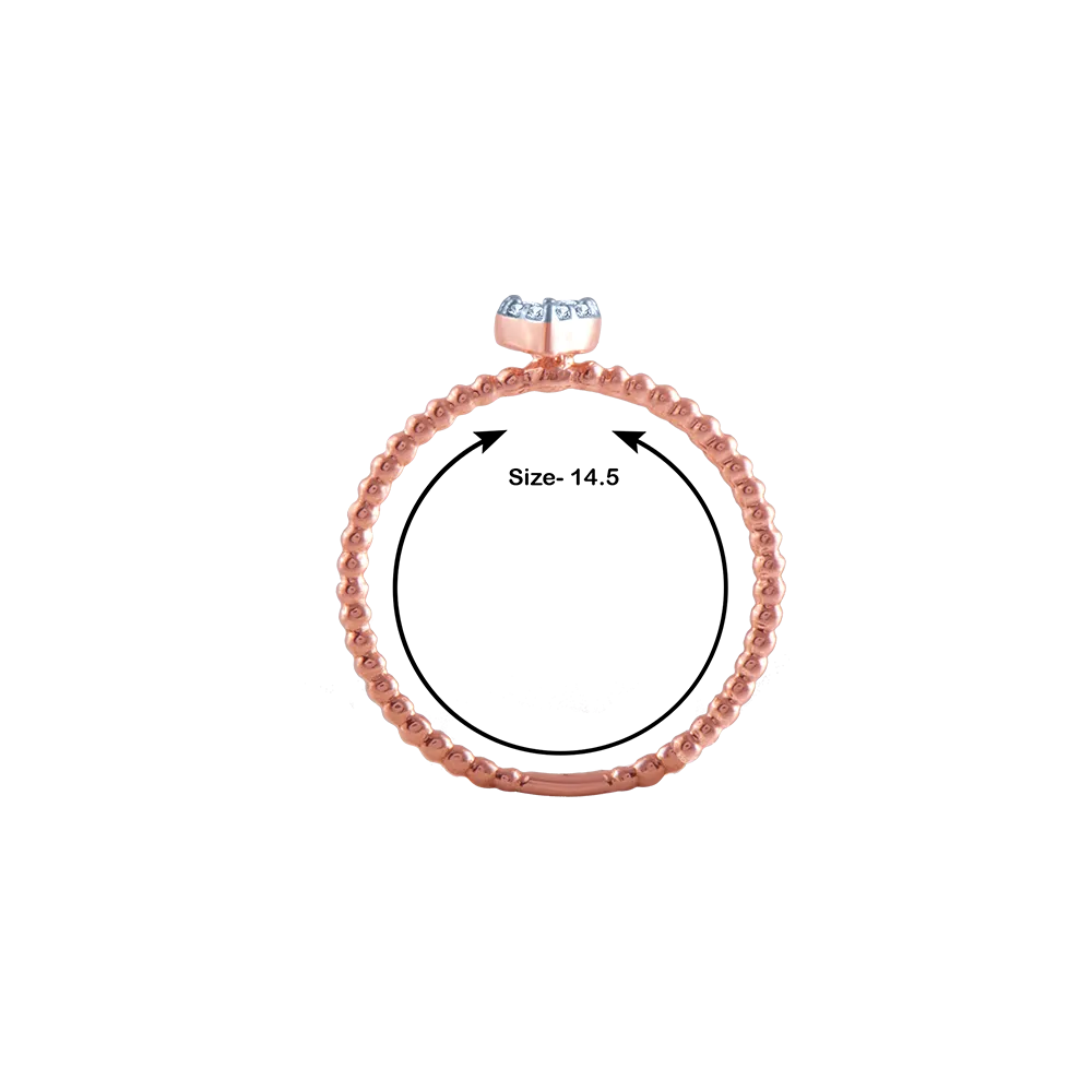 18k (750) Rose Gold And Diamond Ring For Women