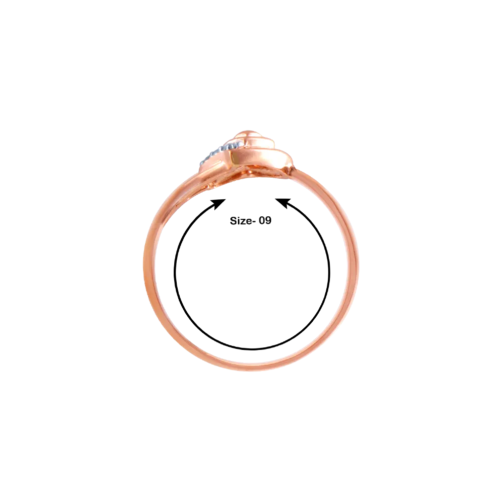 18k (750) Rose Gold And Diamond Ring For Women