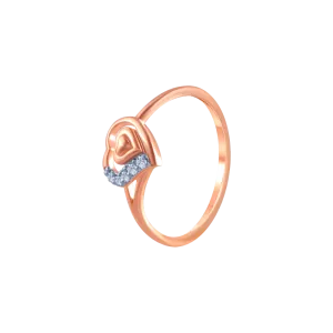 18k (750) Rose Gold And Diamond Ring For Women