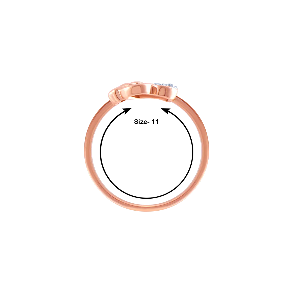 18k (750) Rose Gold And Diamond Ring For Women