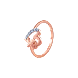 18k (750) Rose Gold And Diamond Ring For Women