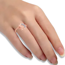 18k (750) Rose Gold And Diamond Ring For Women