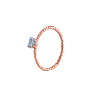 18k (750) Rose Gold And Diamond Ring For Women