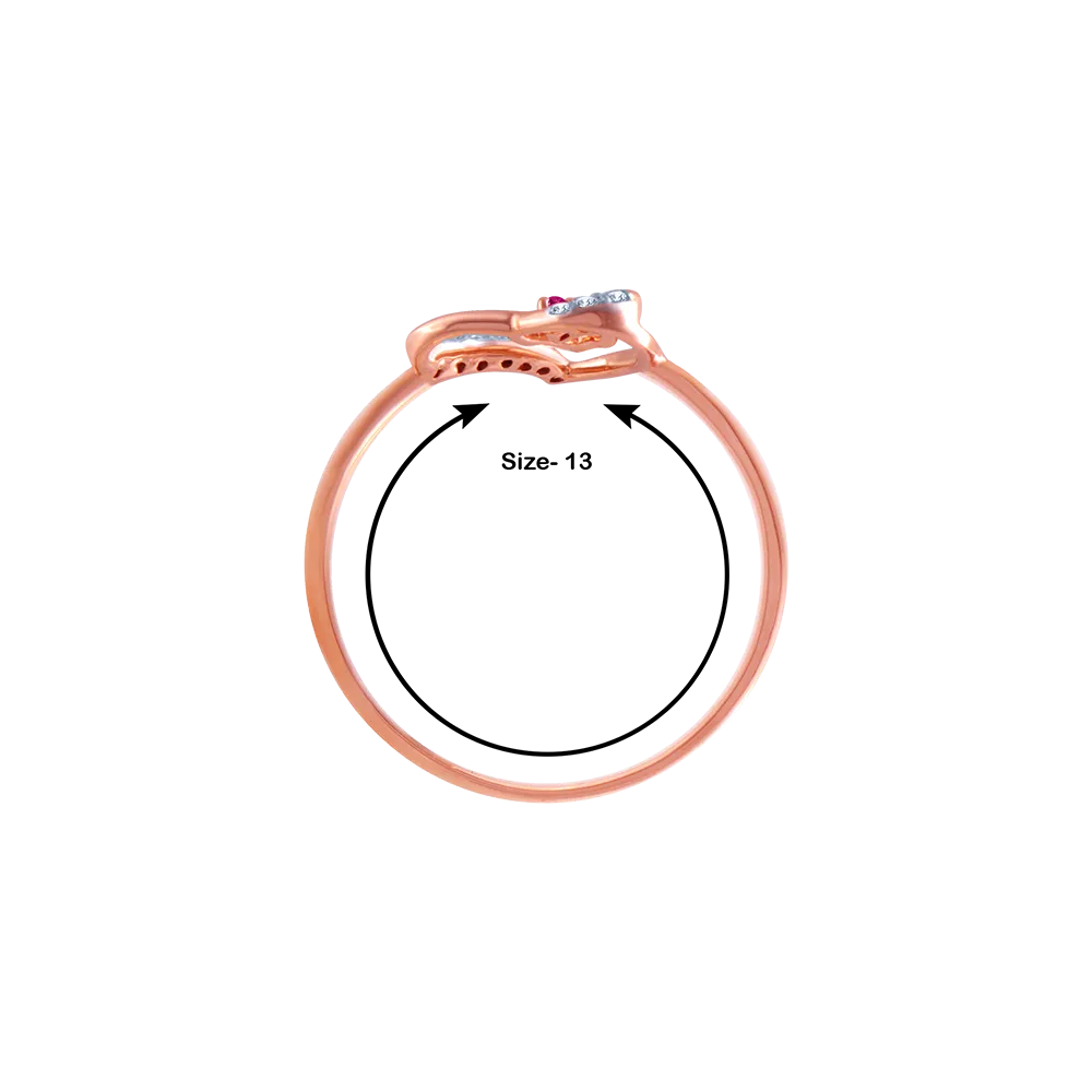 18k (750) Rose Gold And Diamond Ring For Women