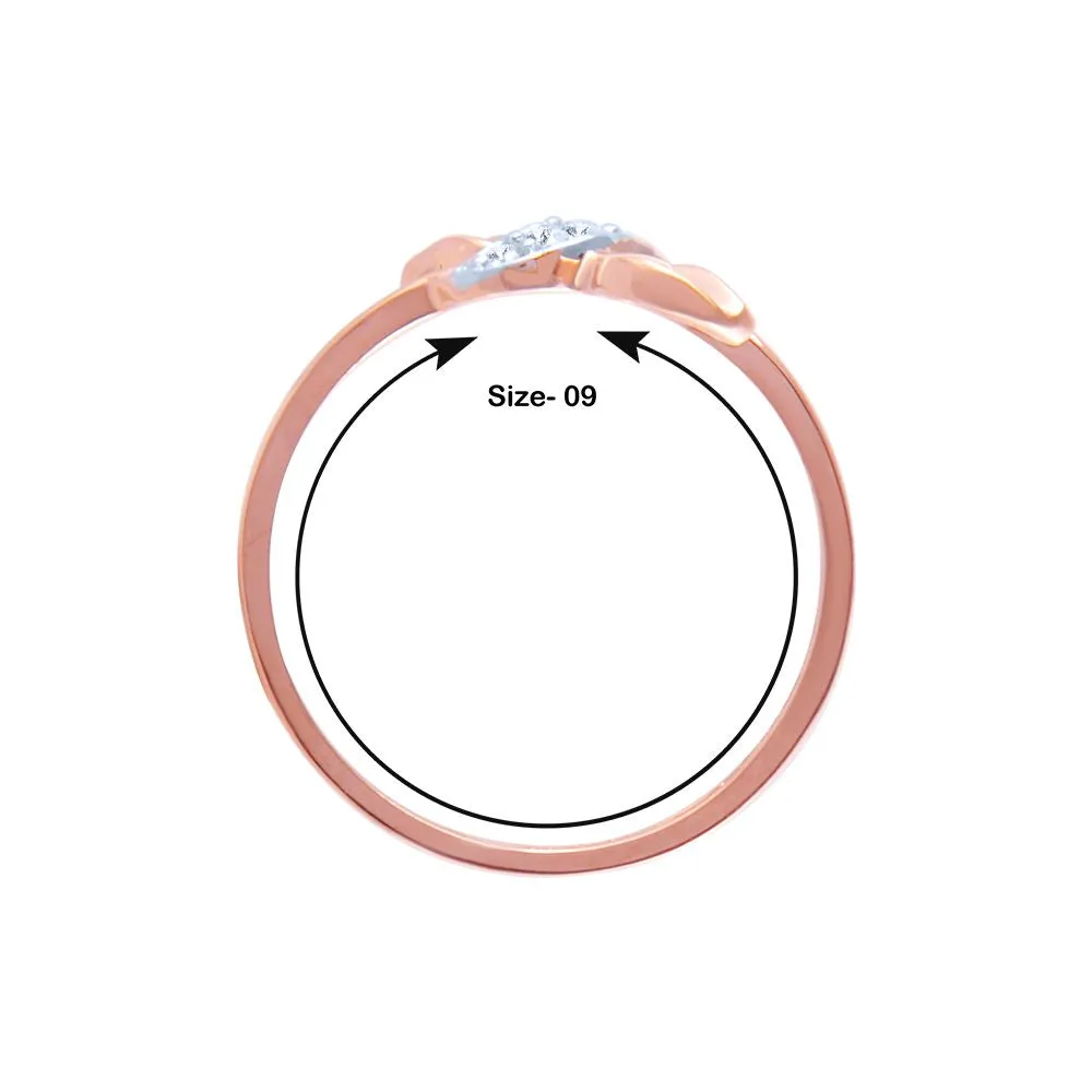 18k (750) Rose Gold And Diamond Ring For Women