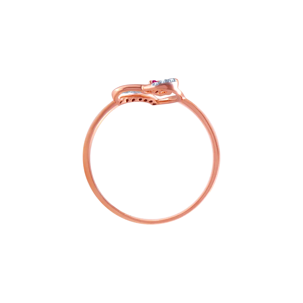 18k (750) Rose Gold And Diamond Ring For Women
