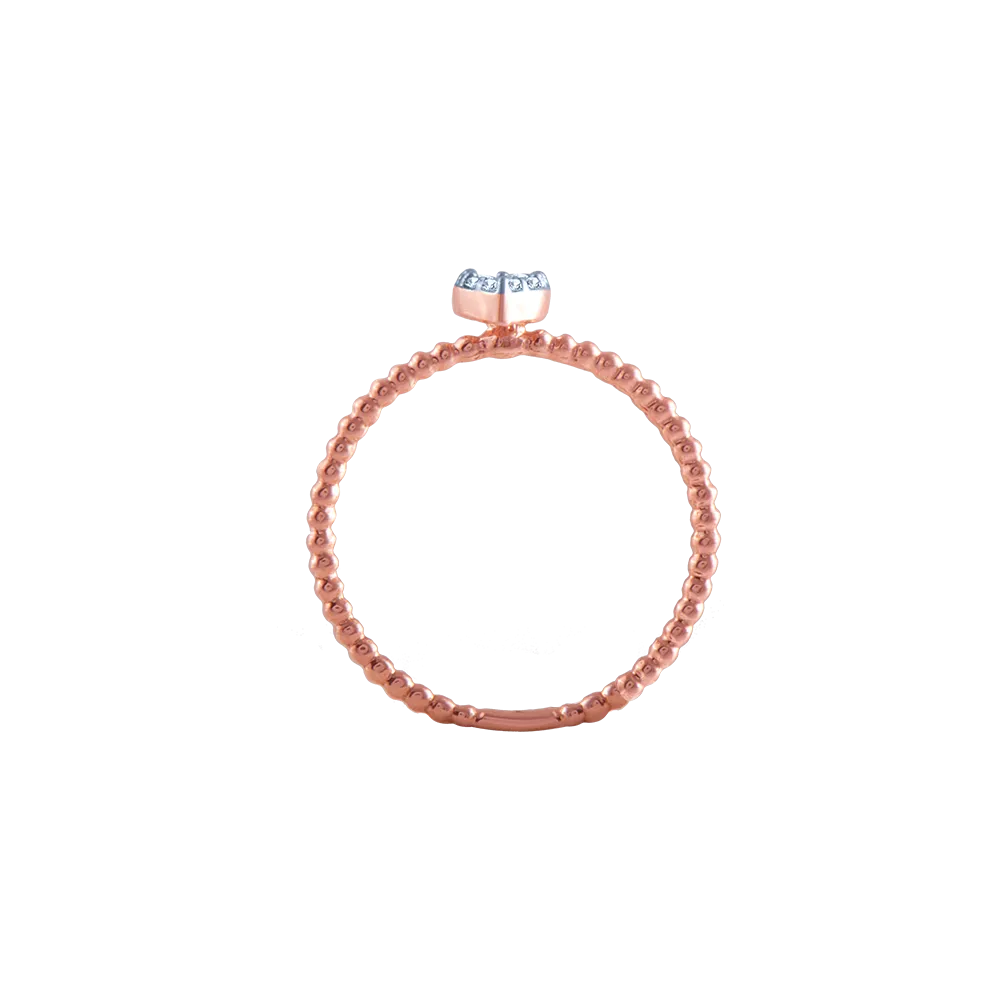 18k (750) Rose Gold And Diamond Ring For Women