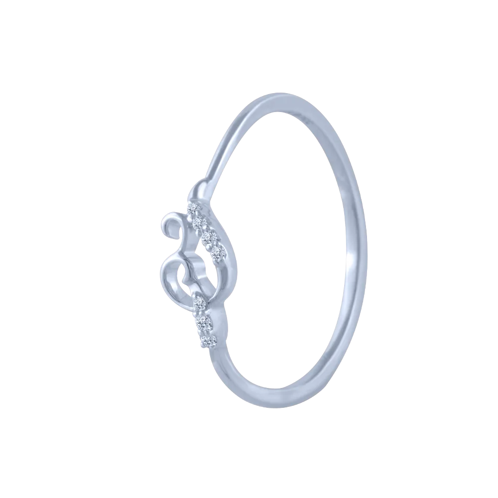 18k (750) White Gold And Diamond Ring For Women