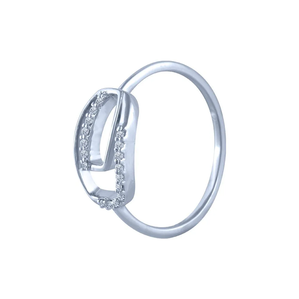 18k (750) White Gold And Diamond Ring For Women