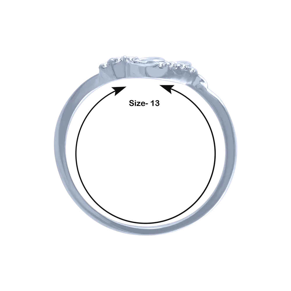 18k (750) White Gold And Diamond Ring For Women