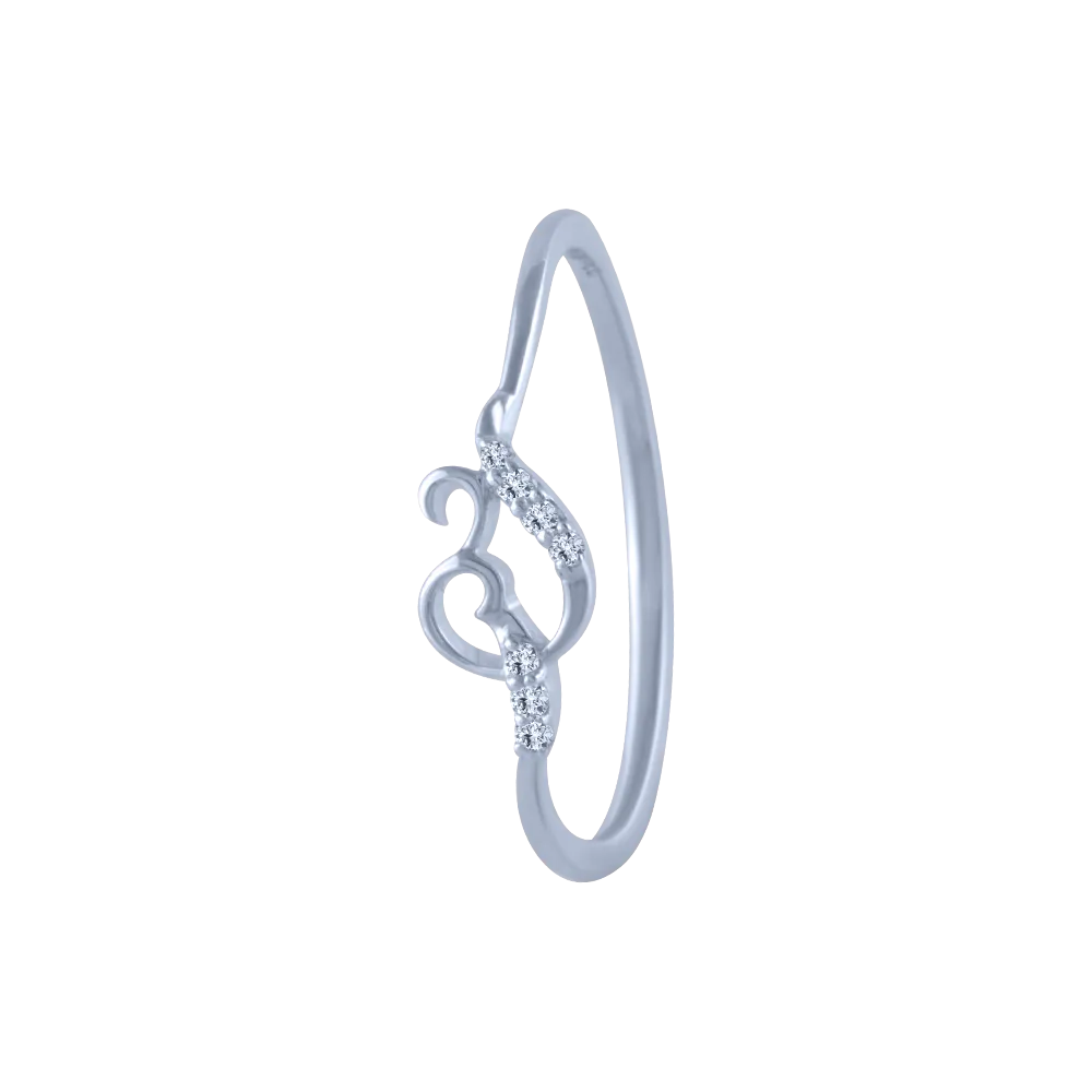 18k (750) White Gold And Diamond Ring For Women