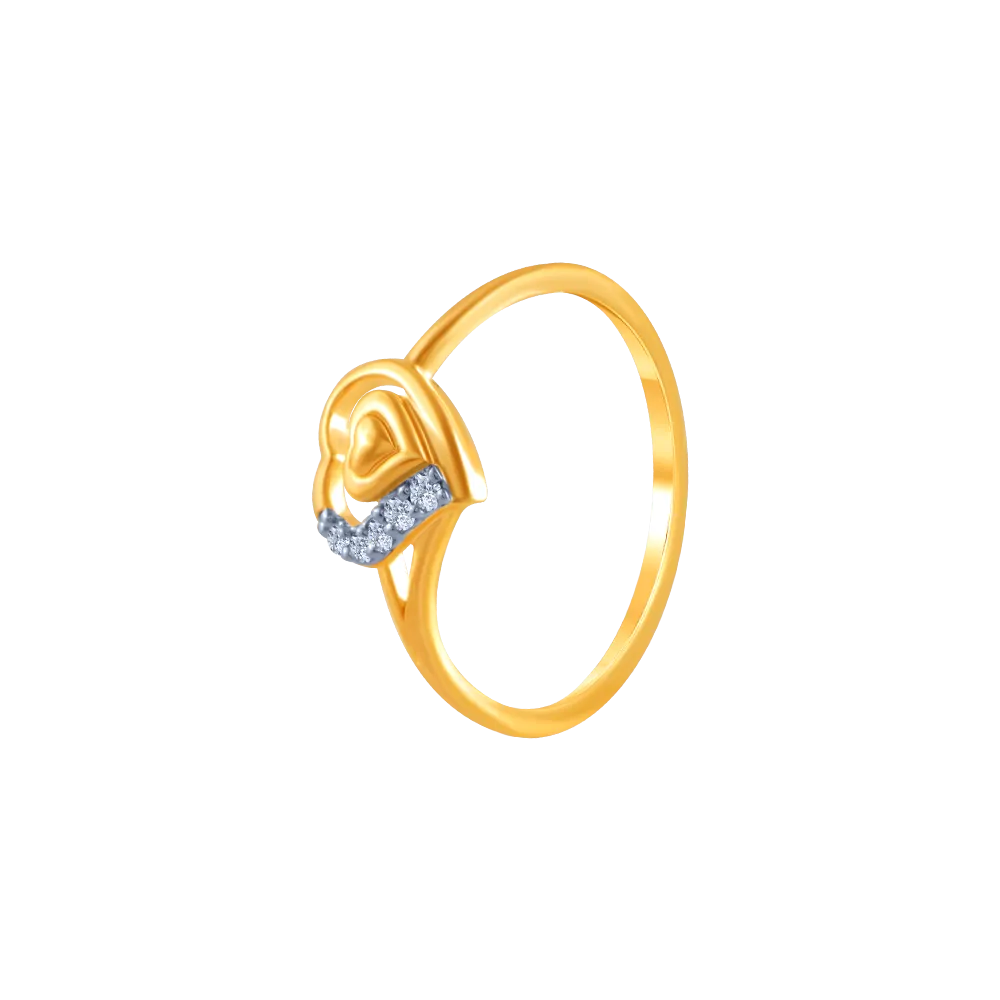 18k (750) Yellow Gold And Diamond Ring For Women