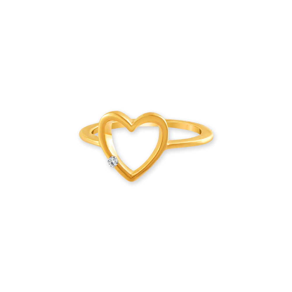 18k (750) Yellow Gold And Diamond Ring For Women
