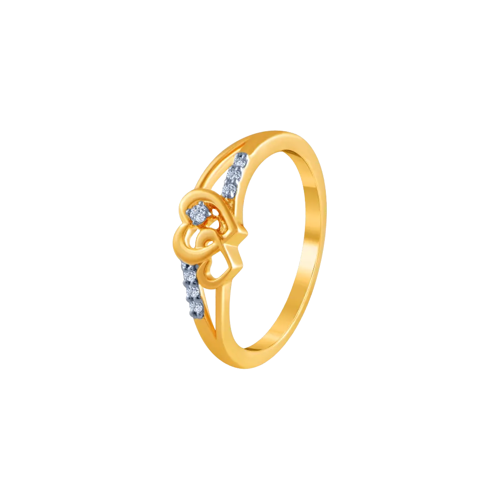 18k (750) Yellow Gold And Diamond Ring For Women