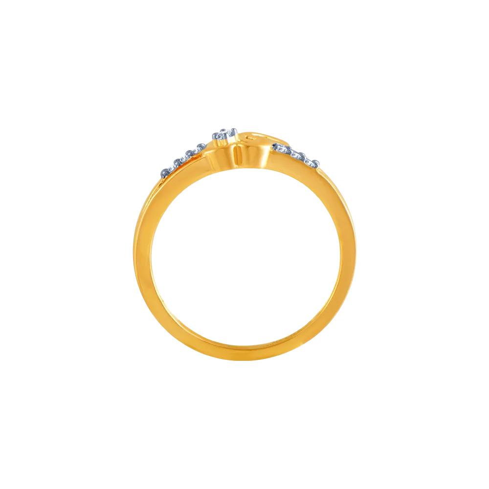 18k (750) Yellow Gold And Diamond Ring For Women