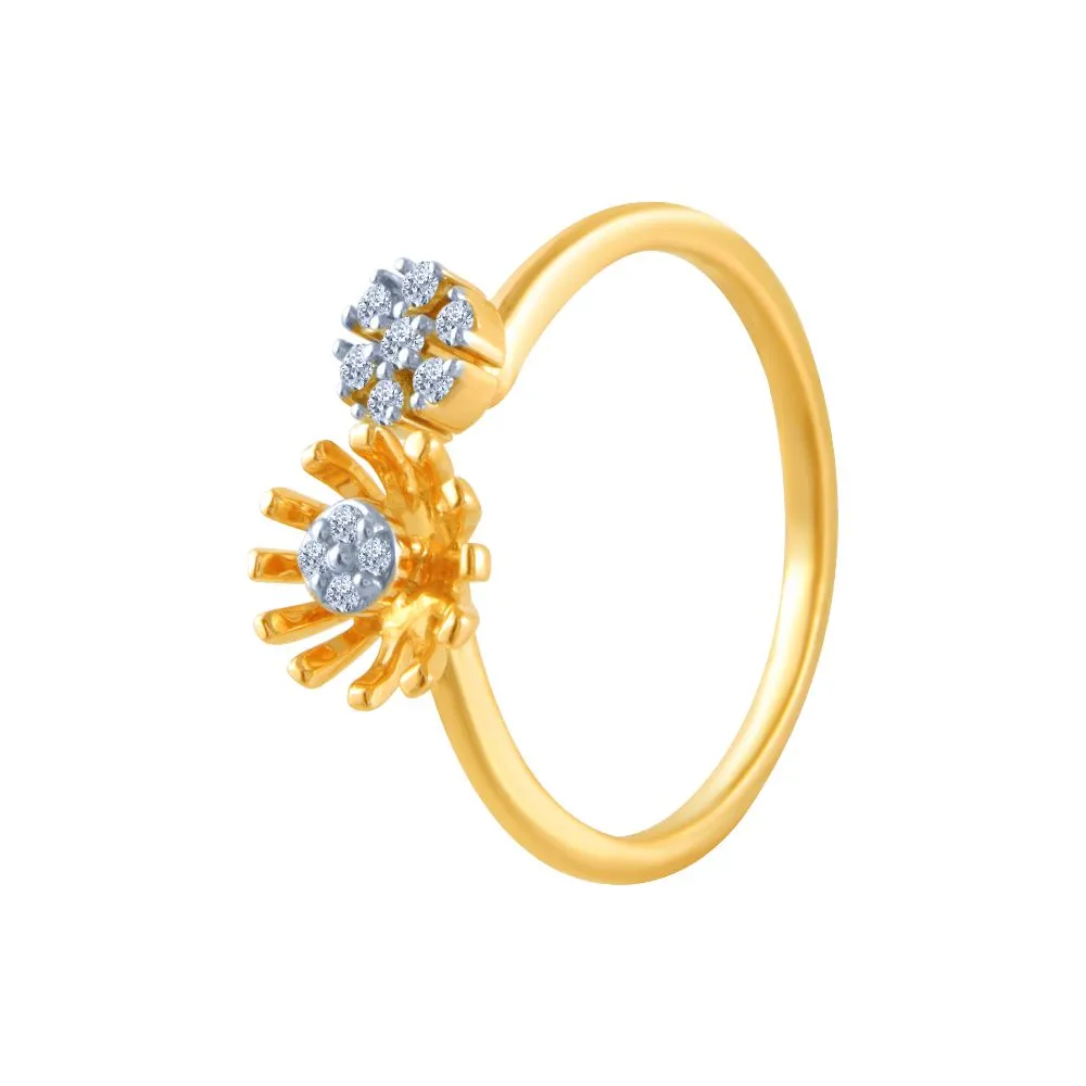 18k (750) Yellow Gold And Diamond Ring For Women