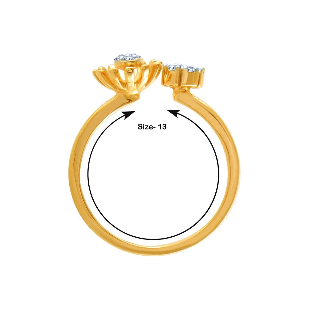 18k (750) Yellow Gold And Diamond Ring For Women