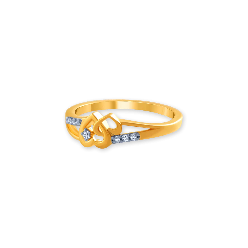 18k (750) Yellow Gold And Diamond Ring For Women