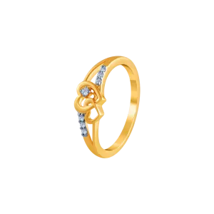 18k (750) Yellow Gold And Diamond Ring For Women