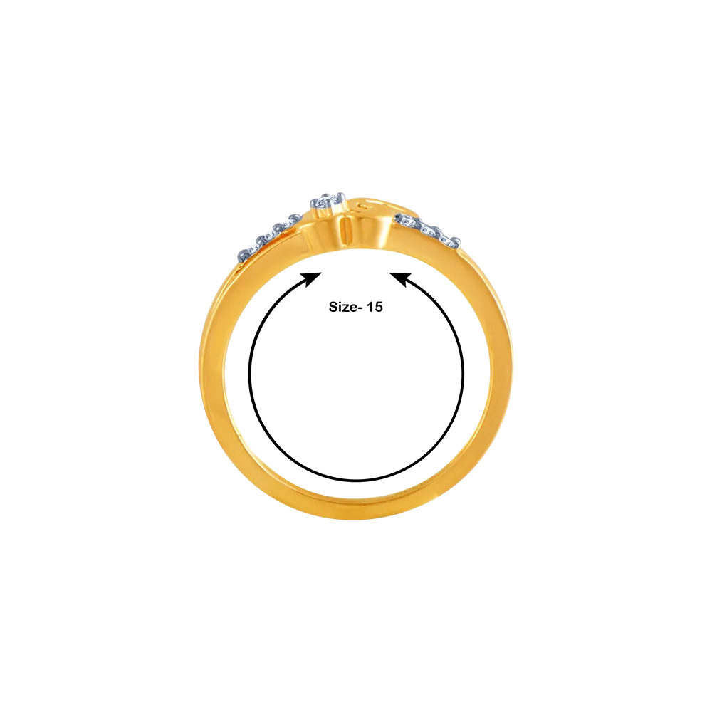 18k (750) Yellow Gold And Diamond Ring For Women