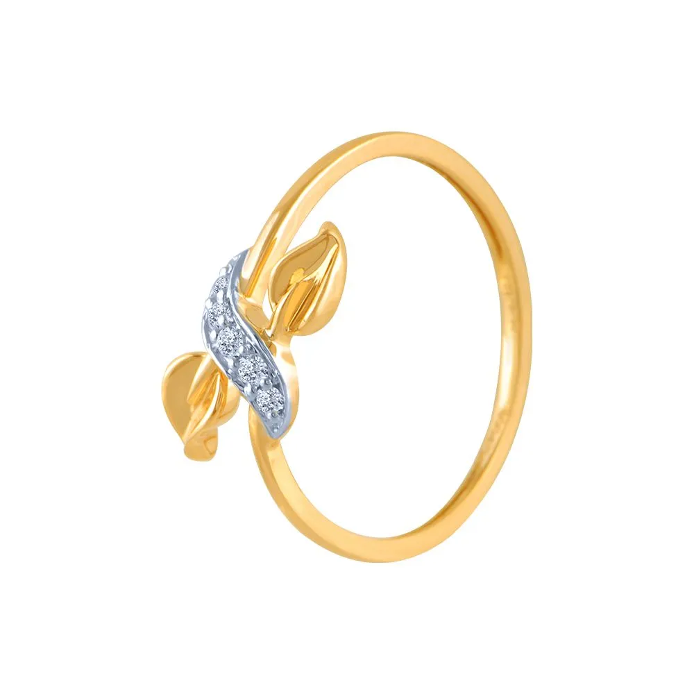 18k (750) Yellow Gold And Diamond Ring For Women