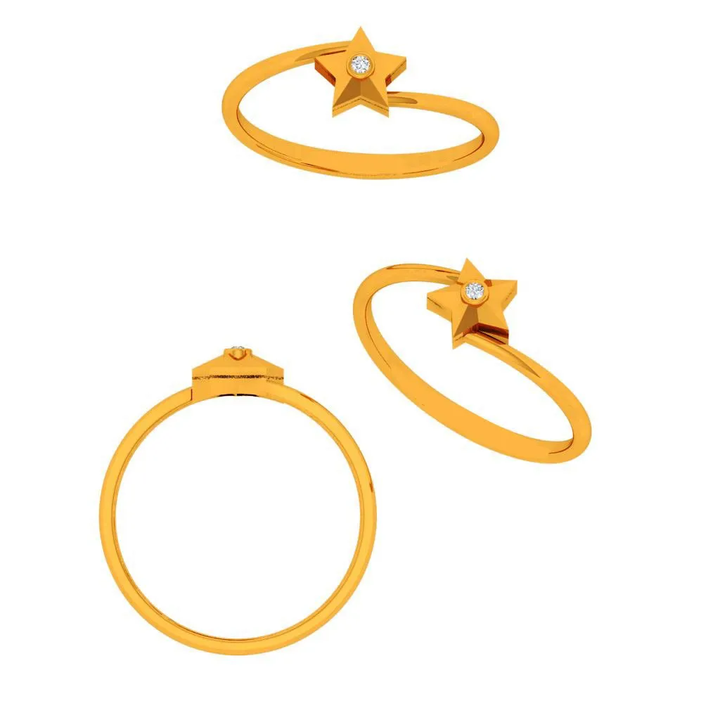 18k Aster With Diamond Shine Ring