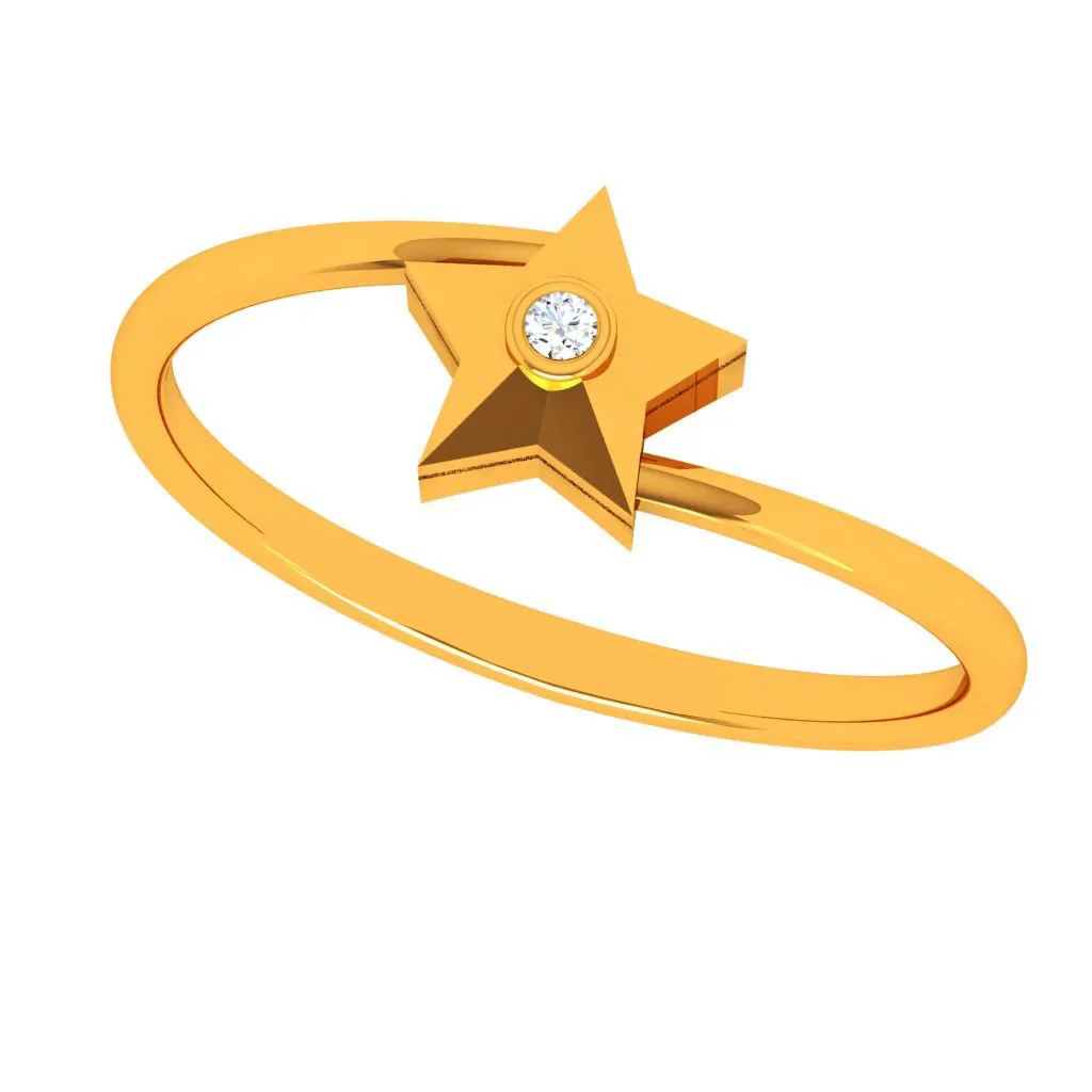 18k Aster With Diamond Shine Ring