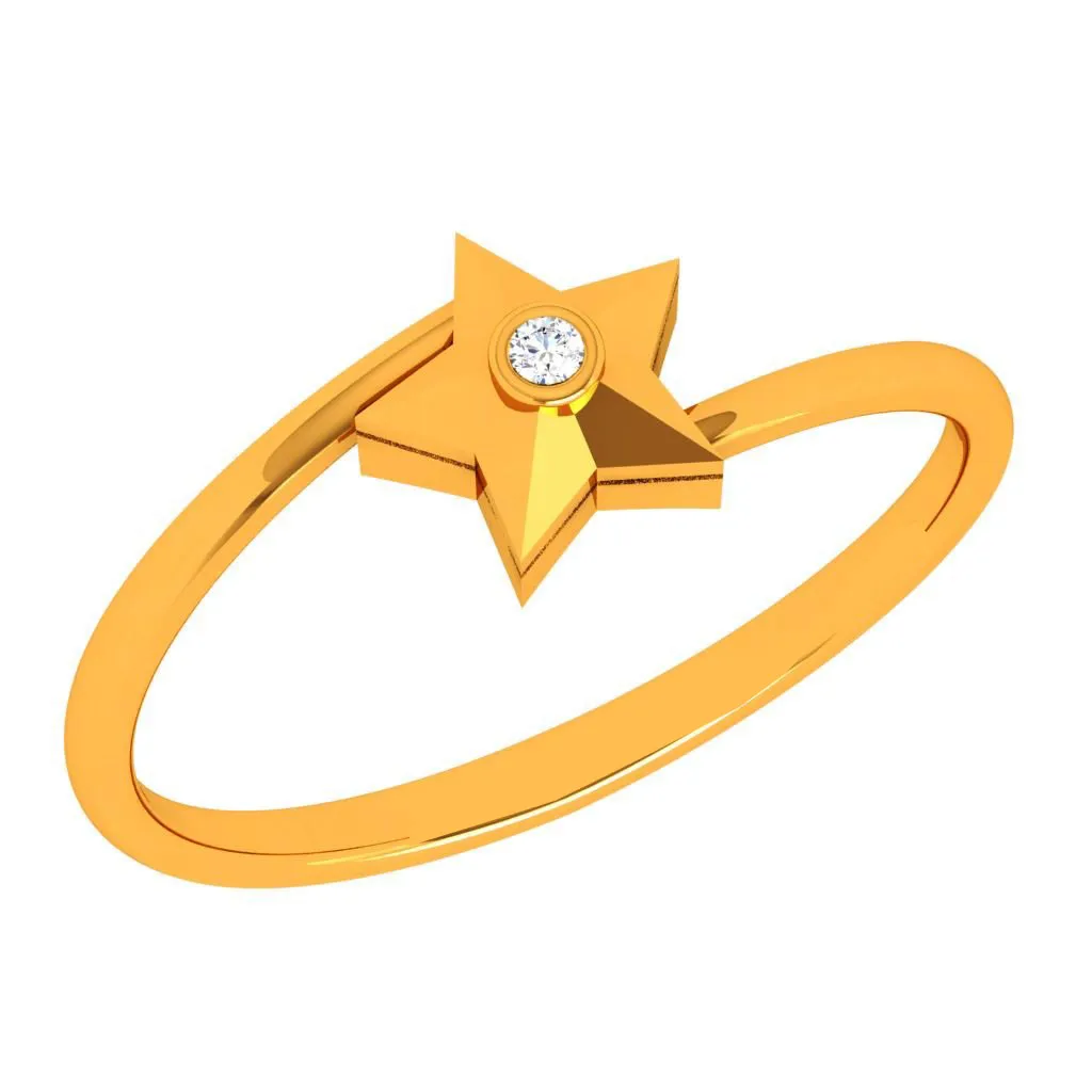 18k Aster With Diamond Shine Ring