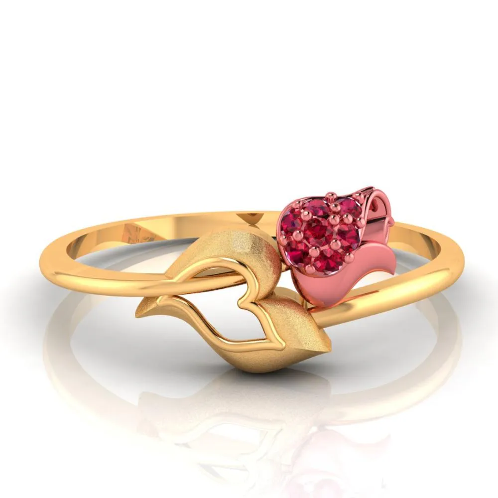 18k Gold Ring With An Intricately-detailed Tulip On Top