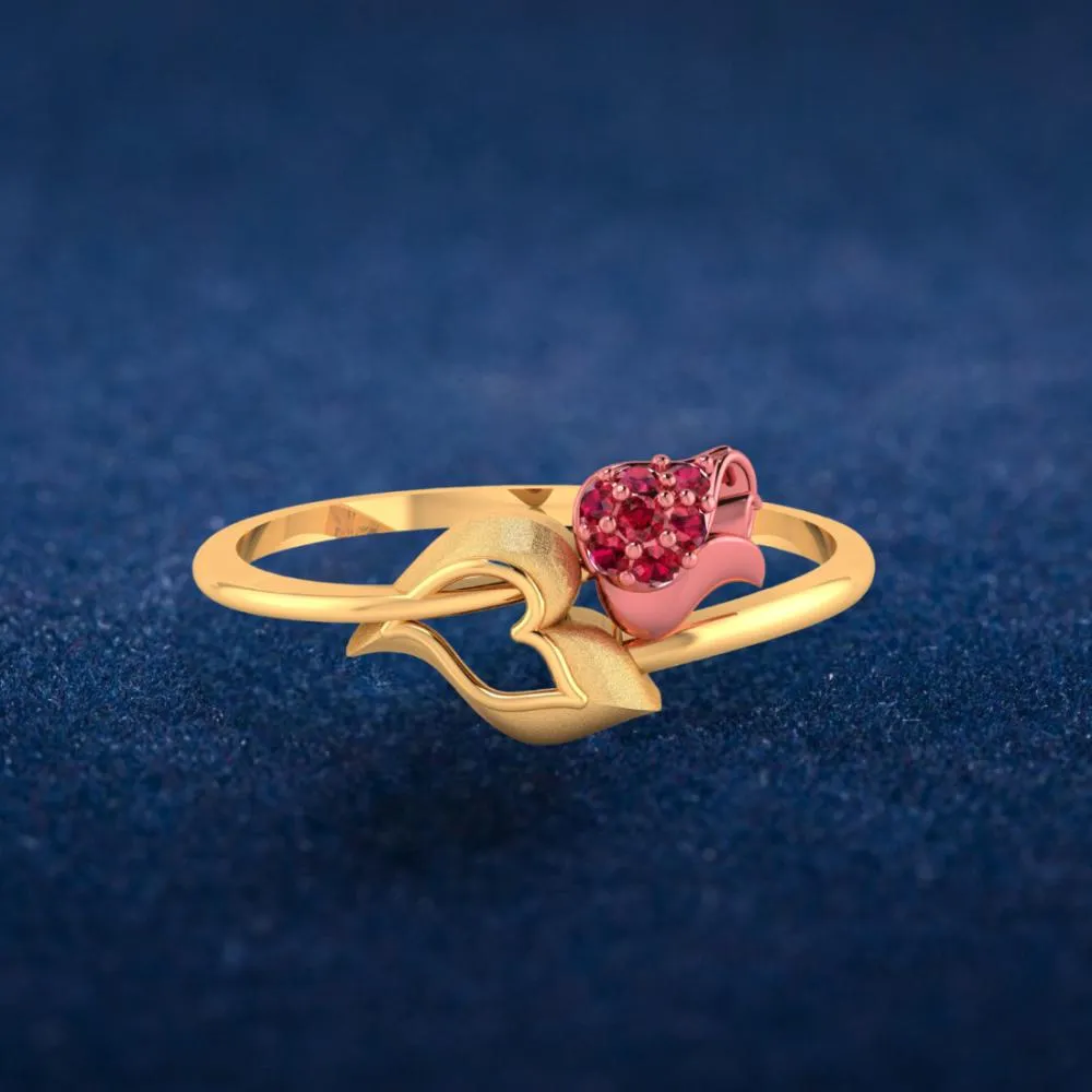 18k Gold Ring With An Intricately-detailed Tulip On Top
