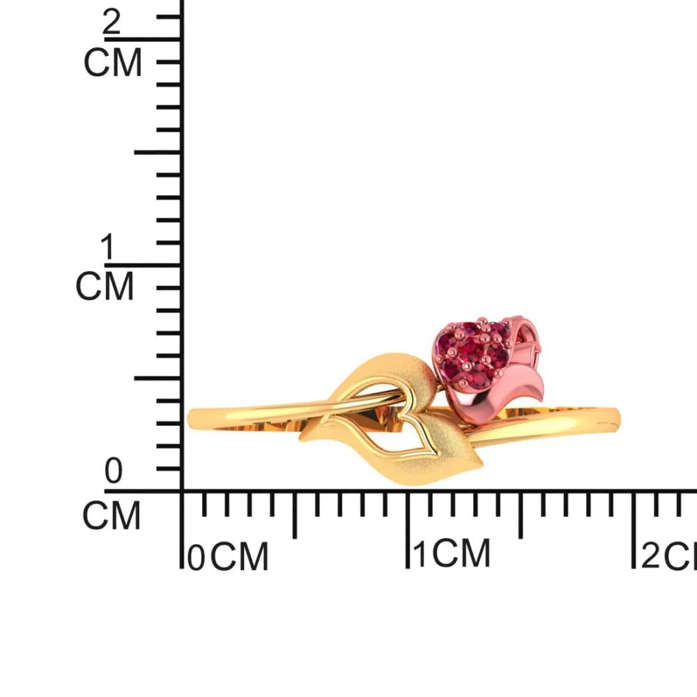 18k Gold Ring With An Intricately-detailed Tulip On Top