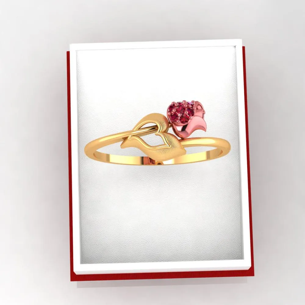 18k Gold Ring With An Intricately-detailed Tulip On Top