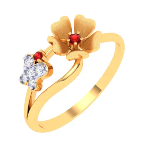 18k Stunting Diamond Ring With Floral Design From The P.c Chandra Jewellers